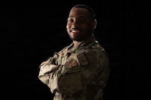 U.S. Air Force Staff Sgt. Jovan Berry, poses for a portrait.