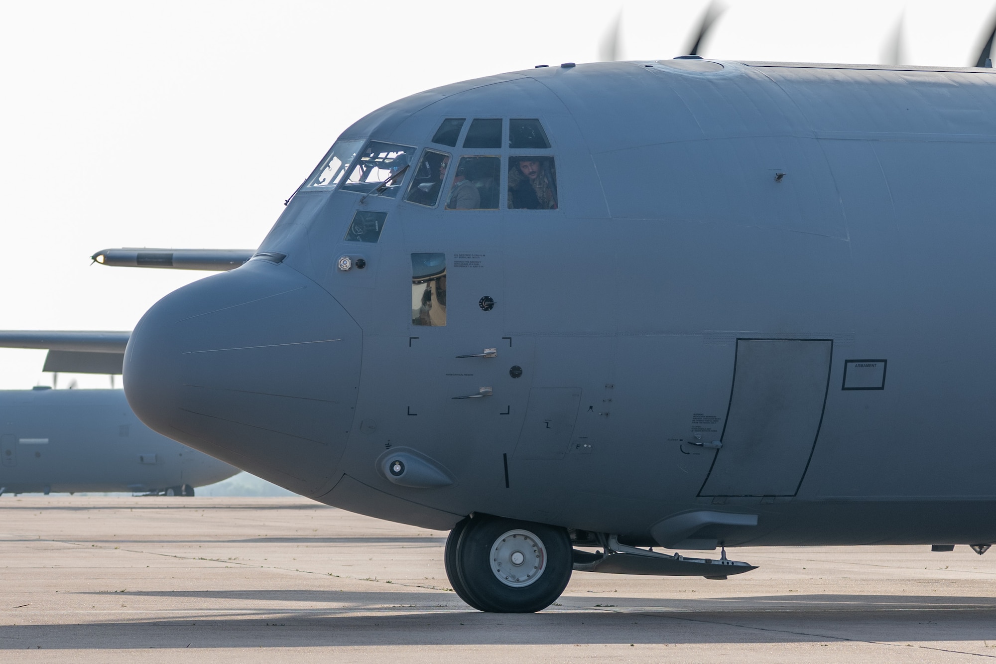 A U.S. Air Force C-130J Super Hercules aircraft assigned to the 317th Airlift Wing returns home from a deployment at Dyess Air Force Base, Texas, May 18, 2026. The return highlights the unit’s continued commitment to delivering rapid global mobility and sustaining operations in support of combatant commands worldwide. (U.S. Air Force photo by Airman 1st Class Caleb Schellenberg)