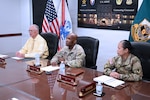 The Mission and Installation Contracting Command leadership, Brig. Gen. Freddy Adams, Command Sgt. Maj. JennyAnne Bright, and Clay Cole pictured during virtual participation in the MICC’s 2026 Advanced Planning Briefing for Industry at the MICC headquarters on Joint Base San Antonio-Fort Sam Houston, Texas. The sixth-annual command-wide event drew strong interest from industry partners, with more than 2,300 participants registered for this year’s APBI.