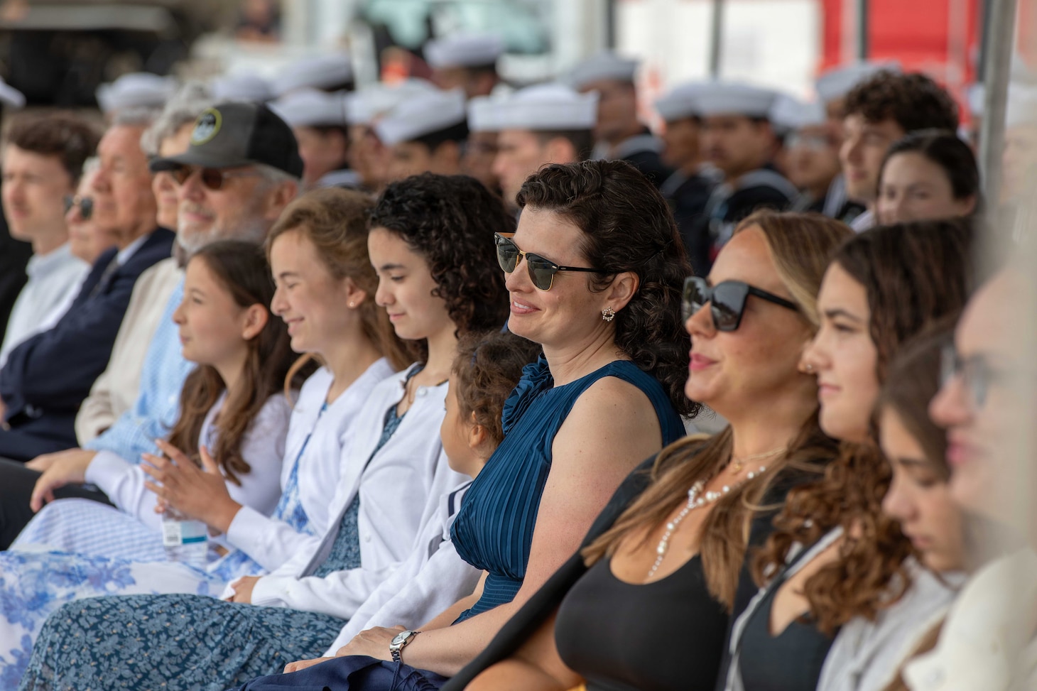 NAVAL BASE POINT LOMA, Calif. (May 15, 2026) – Family members and friends attend the change of command ceremony for Los Angeles-class fast-attack submarine USS Santa Fe (SSN 763) onboard Naval Base Point Loma, May 15, 2026. During the ceremony, Cmdr. Eric Knepper was relieved by Cmdr. Miguel Recalde as commanding officer of Santa Fe. Santa Fe is assigned to Commander, Submarine Squadron 11, home to four Los Angeles-class fast-attack submarines which are capable of supporting various missions, including anti-submarine warfare, anti-ship warfare, strike warfare and intelligence, surveillance and reconnaissance. (U.S. Navy photo by Mass Communication Specialist 2nd Class Rashan Jefferson)