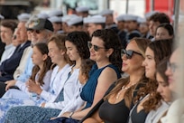 NAVAL BASE POINT LOMA, Calif. (May 15, 2026) – Family members and friends attend the change of command ceremony for Los Angeles-class fast-attack submarine USS Santa Fe (SSN 763) onboard Naval Base Point Loma, May 15, 2026. During the ceremony, Cmdr. Eric Knepper was relieved by Cmdr. Miguel Recalde as commanding officer of Santa Fe. Santa Fe is assigned to Commander, Submarine Squadron 11, home to four Los Angeles-class fast-attack submarines which are capable of supporting various missions, including anti-submarine warfare, anti-ship warfare, strike warfare and intelligence, surveillance and reconnaissance. (U.S. Navy photo by Mass Communication Specialist 2nd Class Rashan Jefferson)
