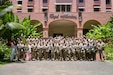 Participants of the Leadership Forum pose for a group photo outside the Royal Hawaiian Hotel during the Land Forces Pacific Symposium and Exposition in Honolulu, May 14, 2026.