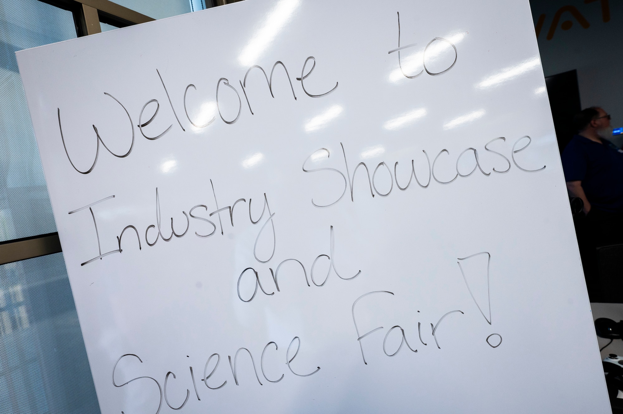 Sign says Welcome to Industry Showcase Science Fair.