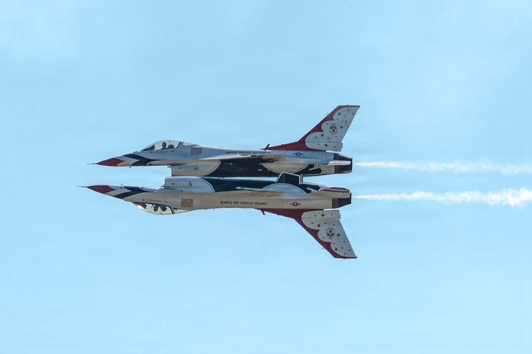 The U.S. Air Force Air Demonstration Squadron “Thunderbirds” perform during the Great Texas Air Show at Joint Base San Antonio-Randolph, Texas, May 2, 2026. For more than seven decades, the Thunderbirds have inspired future Airmen through precision aerial demonstrations and community engagement.