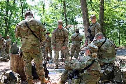 U.S. Army Soldiers attending Basic Leader Course conducted by the 166th Regiment - Regional Training Institute participate in field training during validation of the Army’s new 29-day Basic Leader Course program at Fort Indiantown Gap, Pennsylvania, May 19-20, 2026.