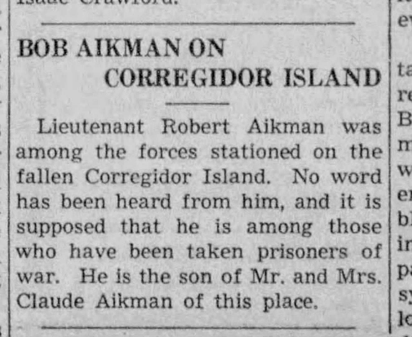 U.S. Army 1st Lt. Robert P. Aikman