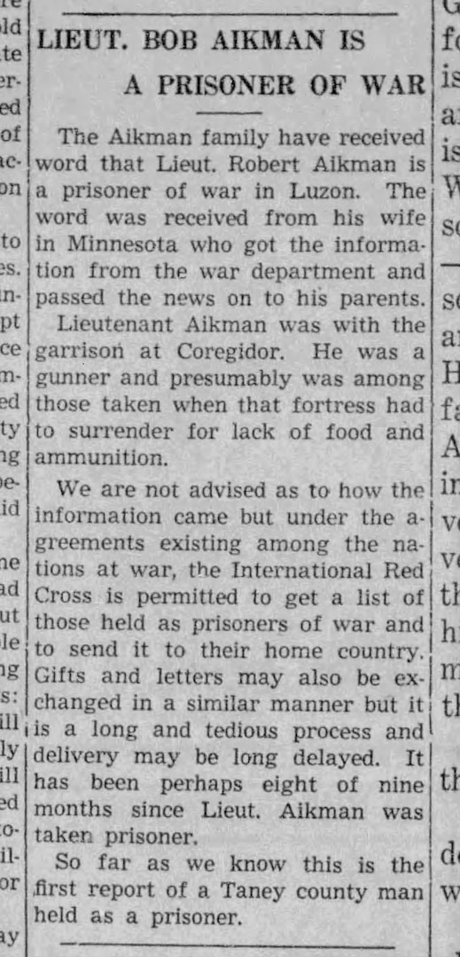 U.S. Army 1st Lt. Robert P. Aikman