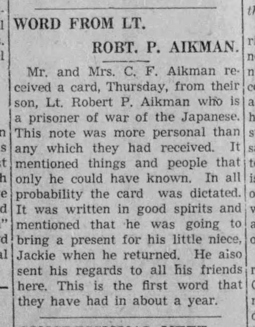 U.S. Army 1st Lt. Robert P. Aikman