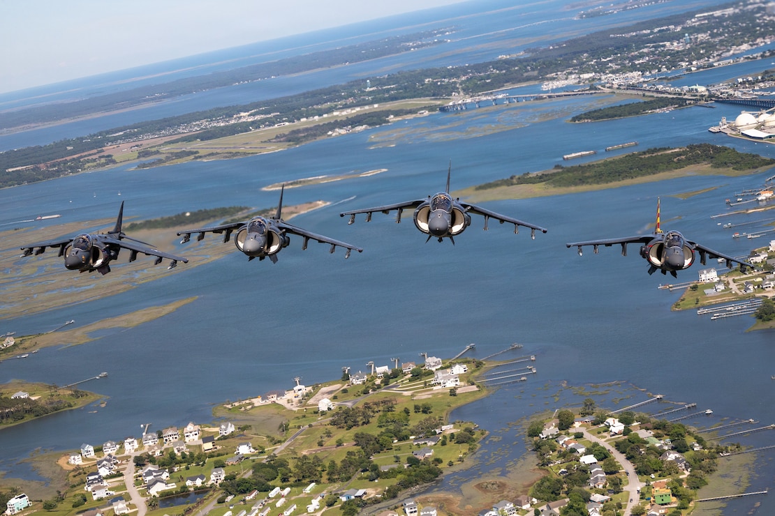 The “sundown” of the AV-8B, an iconic aircraft that has supported joint and Marine Corps operations for over 40 years, also represents the dawn of a new era; it paves the way for 2nd MAW’s full transition to the F-35B and C Lightning II. (U.S. Marine Corps photo by Sgt. David Ornelas Baeza)