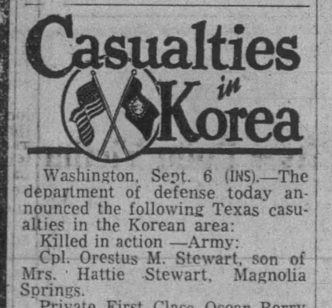 U.S. Army Cpl. Orestus M. Stewart