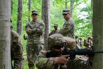 U.S. Army Soldiers attending Basic Leader Course conducted by the 166th Regiment - Regional Training Institute participate in field training during validation of the Army’s new 29-day Basic Leader Course program at Fort Indiantown Gap, Pennsylvania, May 19-20, 2026. The updated course increases tactical field training and leadership evaluations designed to prepare junior noncommissioned officers for team and squad-level leadership roles. (U.S. Army National Guard photo by Sgt. 1st Class Shane Smith)