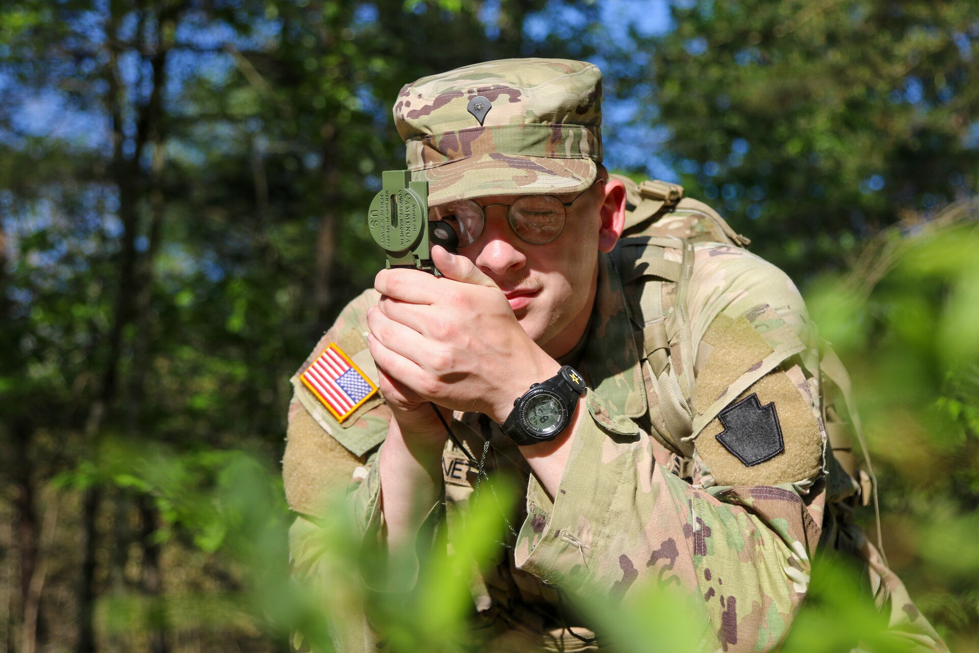 U.S. Army Soldiers attending Basic Leader Course conducted by the 166th Regiment - Regional Training Institute participate in field training during validation of the Army’s new 29-day Basic Leader Course program at Fort Indiantown Gap, Pennsylvania, May 19-20, 2026. The updated course increases tactical field training and leadership evaluations designed to prepare junior noncommissioned officers for team and squad-level leadership roles. (U.S. Army National Guard photo by Sgt. 1st Class Shane Smith)