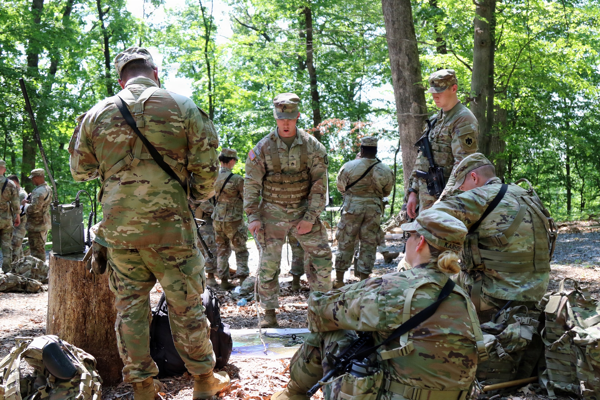 U.S. Army Soldiers attending Basic Leader Course conducted by the 166th Regiment - Regional Training Institute participate in field training during validation of the Army’s new 29-day Basic Leader Course program at Fort Indiantown Gap, Pennsylvania, May 19-20, 2026. The updated course increases tactical field training and leadership evaluations designed to prepare junior noncommissioned officers for team and squad-level leadership roles. (U.S. Army National Guard photo by Sgt. 1st Class Shane Smith)