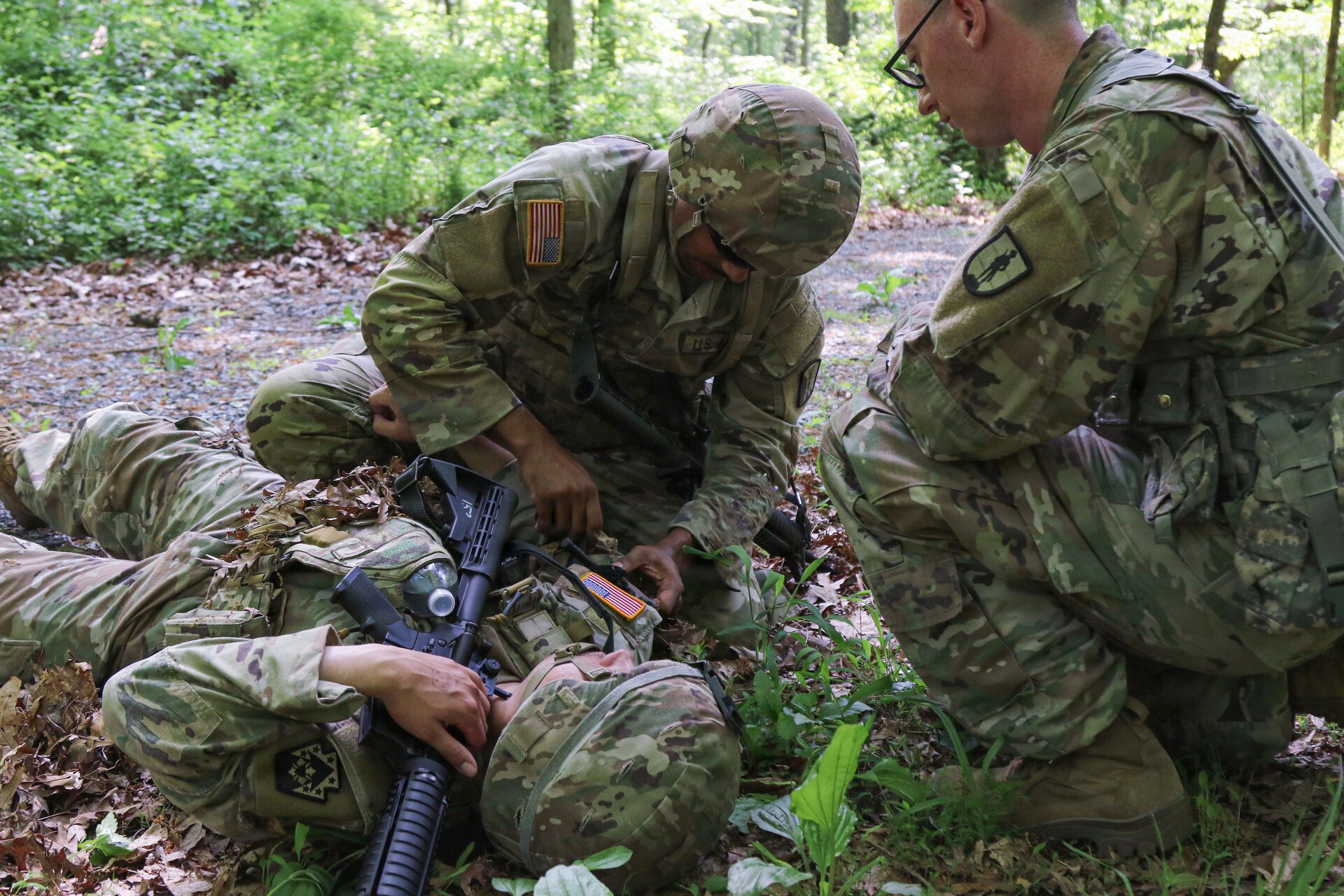 U.S. Army Soldiers attending Basic Leader Course conducted by the 166th Regiment - Regional Training Institute participate in field training during validation of the Army’s new 29-day Basic Leader Course program at Fort Indiantown Gap, Pennsylvania, May 19-20, 2026. The updated course increases tactical field training and leadership evaluations designed to prepare junior noncommissioned officers for team and squad-level leadership roles. (U.S. Army National Guard photo by Sgt. 1st Class Shane Smith)