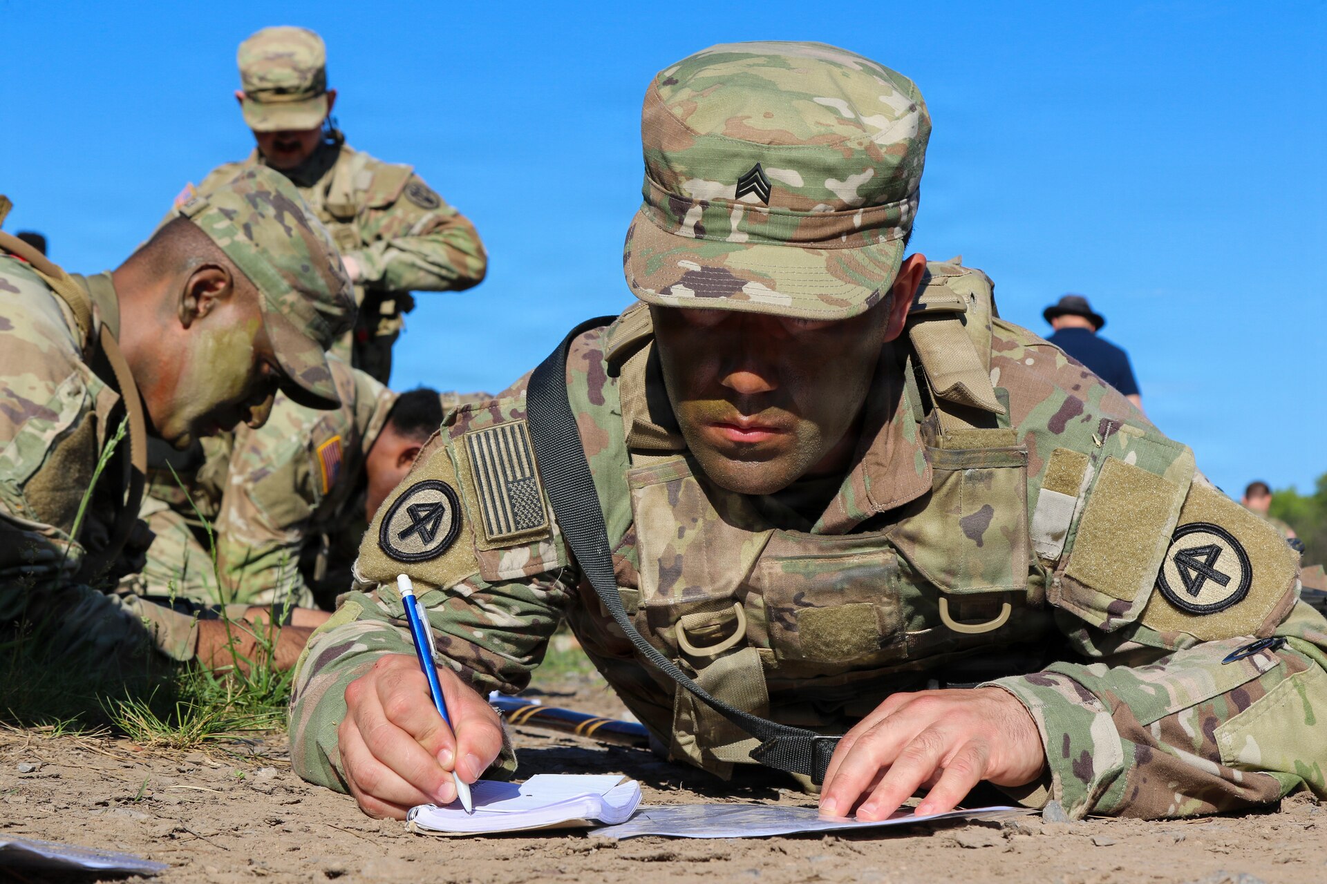 U.S. Army Soldiers attending Basic Leader Course conducted by the 166th Regiment - Regional Training Institute participate in field training during validation of the Army’s new 29-day Basic Leader Course program at Fort Indiantown Gap, Pennsylvania, May 19-20, 2026. The updated course increases tactical field training and leadership evaluations designed to prepare junior noncommissioned officers for team and squad-level leadership roles. (U.S. Army National Guard photo by Sgt. 1st Class Shane Smith)