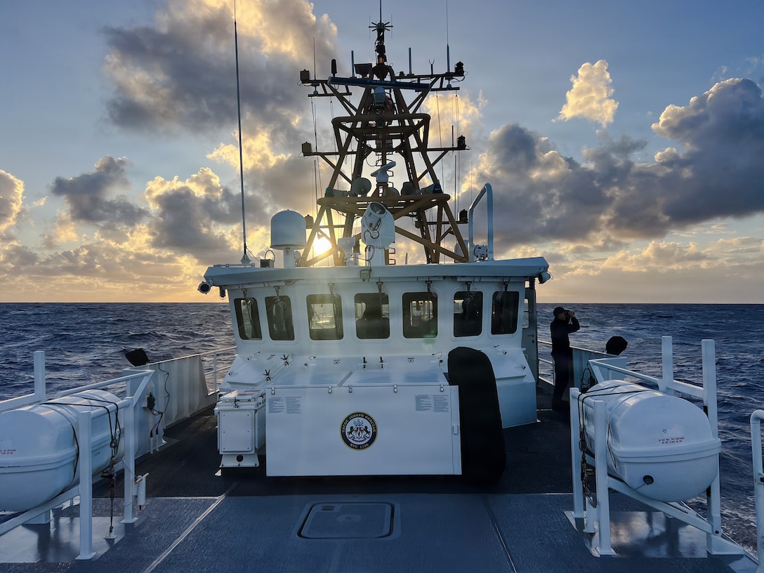 USCGC Joseph Gerczak (WPC 1126) crew searches for a man in the water off the North Shore of Oahu May 24, 2026. The fast response cutter USCGC Joseph Gerczak (WPC 1126) crew was diverted to search for man in the water after a jet ski was found unmanned and adrift in the vicinity of Dillingham Airfield near Waialua, Hawaii. (U.S. Coast Guard photo courtesy USCGC Joseph Gerczak)