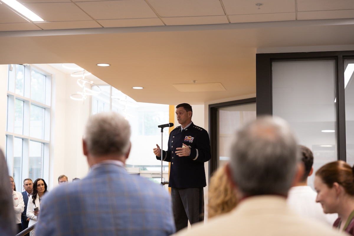 Chief of Space Operations Gen. Chance Saltzman welcomes community members to Western Kentucky University in Bowling Green, Kentucky, May 22, 2026.