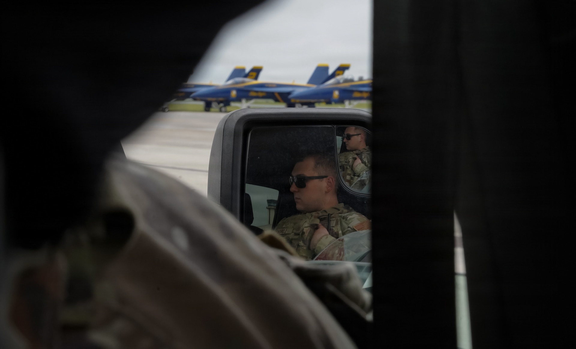 A Security Forces Airman assigned to the 193rd Special Operations Wing supports security during the Central Pennsylvania Air Show at Harrisburg International Airport in Middletown, Pa., May 24, 2026. The Airman provided security operations and ensured the safety and protection of personnel, aircraft and spectators throughout the event. (U.S. Air National Guard photo by Airman 1st Class Austin Stern)