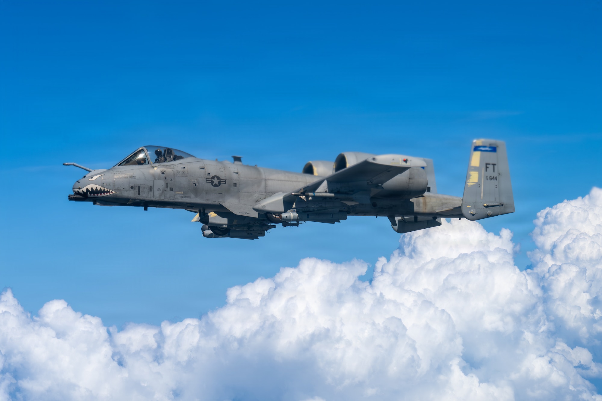 A-10C Thunderbolt flying and getting refueled.