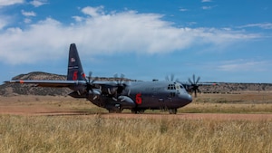 C-130 prepares for takeoff