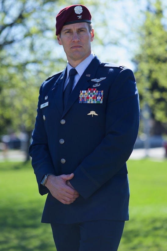 A decorated senior officer in an Air Force blue uniform.