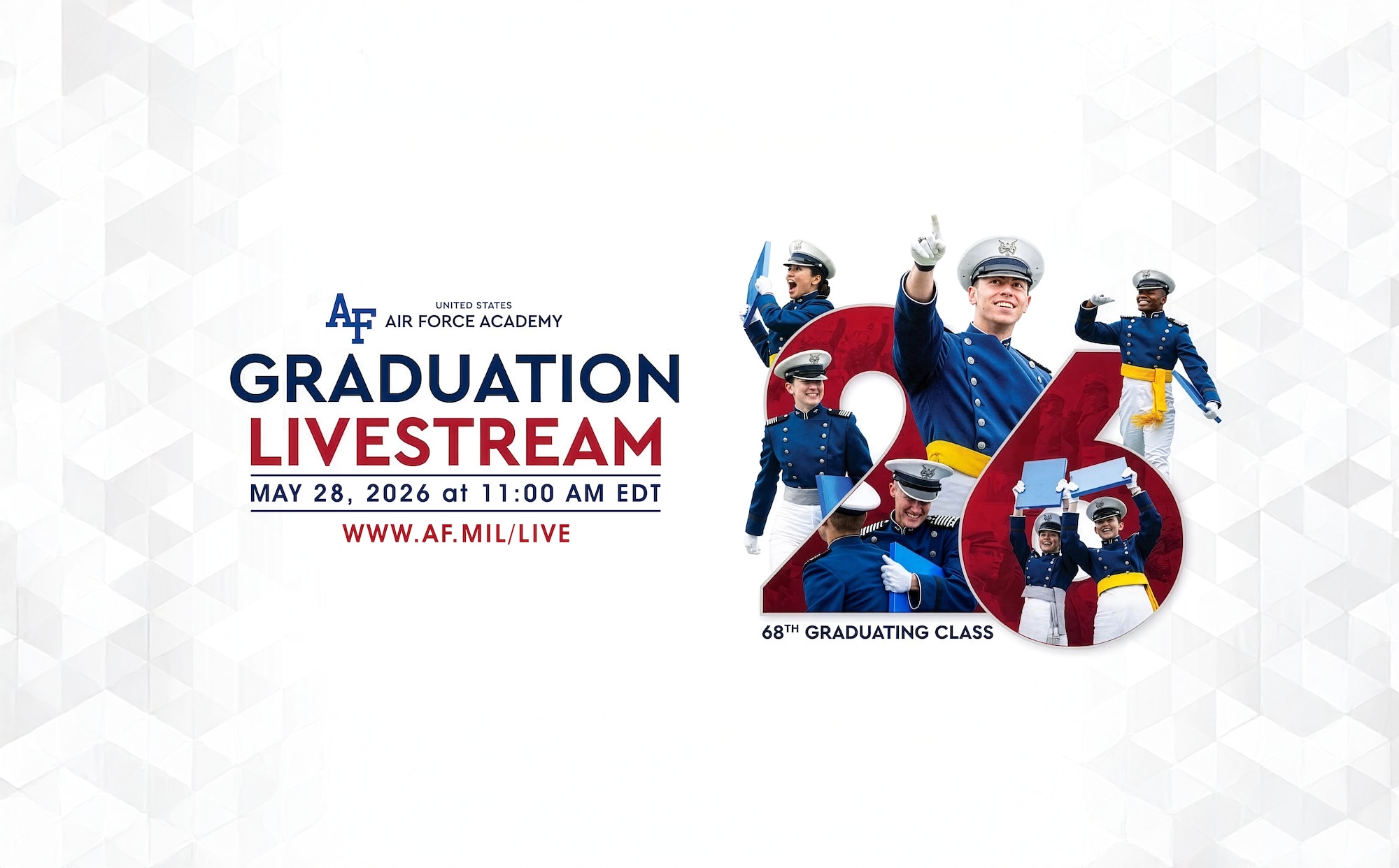 USAFA graduation livestream graphic.