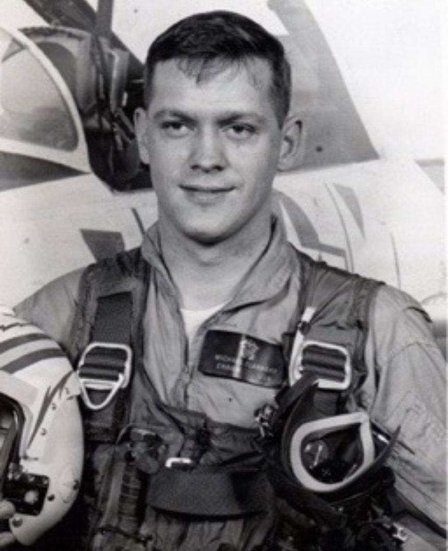 Mike Flannery is pictured as a young U.S. Navy pilot. He served aboard the USS Enterprise (CVN-65), where he was injured in 1969 before being sent to the National Naval Medical Center, now Walter Reed National Military Medical Center, in Bethesda, Maryland, to recover. (Courtesy photo)