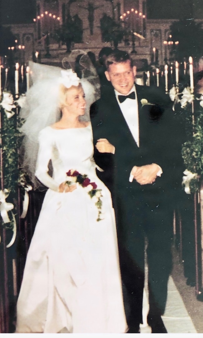 Mike and Carol Flannery are pictured on their wedding day, Nov. 22, 1969, just 10 months after meeting at the National Naval Medical Center, now Walter Reed National Military Medical Center, in Bethesda, Maryland. (Courtesy photo)