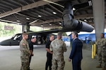 Secretary of War Pete Hegseth tours MV-75 Cheyenne II Future Long-Range Assault Aircraft (FLRAA) mockup at the Sabalauski Air Assault School, Fort Campbell, Kentucky, May 18, 2026. (DoW photo by U.S. Navy Petty Officer 1st Class Eric Brann)