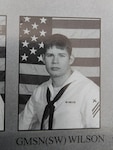 Army Capt. Nate Wilson poses for an official portrait while a Gunner’s Mate Seaman (E-3) after earning the Surface Warfare designation. Wilson originally enlisted in the Navy at Pittsburgh MEPS and is set to retire as the Operations Officer of Pittsburgh MEPS in Summer 2026