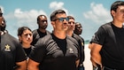 Future Soldiers participate in an enlistment ceremony during the Hyundai Air & Sea Show at Miami Beach, Florida, May 23, 2026. The ceremony recognized individuals committing to serve in the U.S. Army during the Memorial Day weekend event, which highlighted military service, readiness and community engagement.