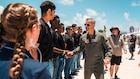 Air Force Chief of Staff, Gen. Ken Wilsbach, congratulates future service members during the Hyundai Air & Sea Show at Miami Beach, Florida, May 23, 2026.