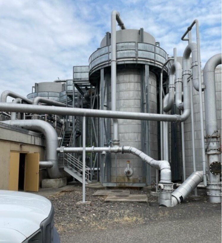 An image of one of the biofilters which was removed to make room for the newly renovated power distribution system.
