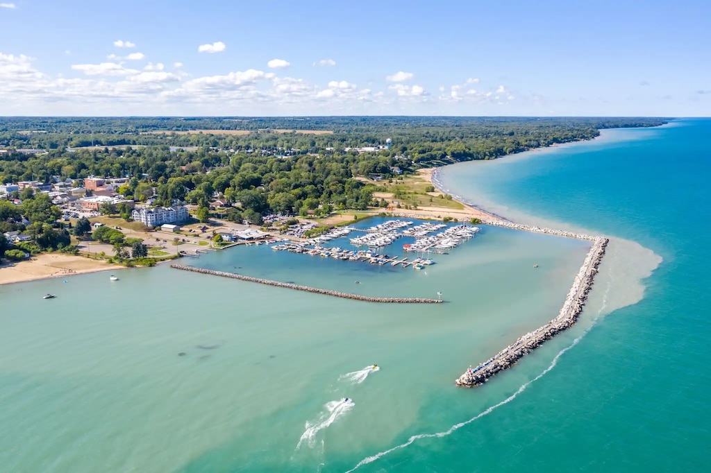 The U.S. Army Corps of Engineers (USACE), Detroit District, will begin dredging and breakwater improvements to Lexington Harbor, Michigan as early as May 28, 2026. The recreational harbor, located on Lake Huron, serves as both a harbor of refuge and popular destination for recreational boaters. (Courtesy photo by State of Michigan)