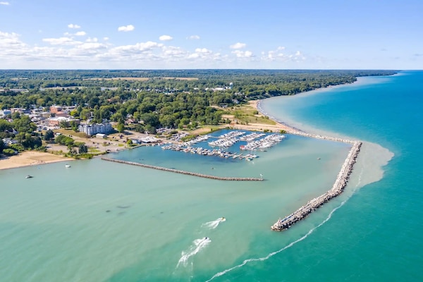 The U.S. Army Corps of Engineers (USACE), Detroit District, will begin dredging and breakwater improvements to Lexington Harbor, Michigan as early as May 28, 2026. The recreational harbor, located on Lake Huron, serves as both a harbor of refuge and popular destination for recreational boaters. (Courtesy photo by State of Michigan)