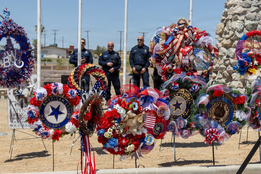 Veterans, Marines, and members of the community gathered for a Veterans of Foreign Wars Memorial Day observance at Mountain View Cemetery in Barstow, California May 25. The ceremony reflected values of honor, courage, and commitment, while recognizing the sacrifices carried by military families and veterans. Remarks by Capt. Maria Hurtado, Deputy Environmental Director at Marine Corps Logistics Base Barstow, emphasized the importance of remembering the fallen and continuing their legacy through service, unity, and support for one another.