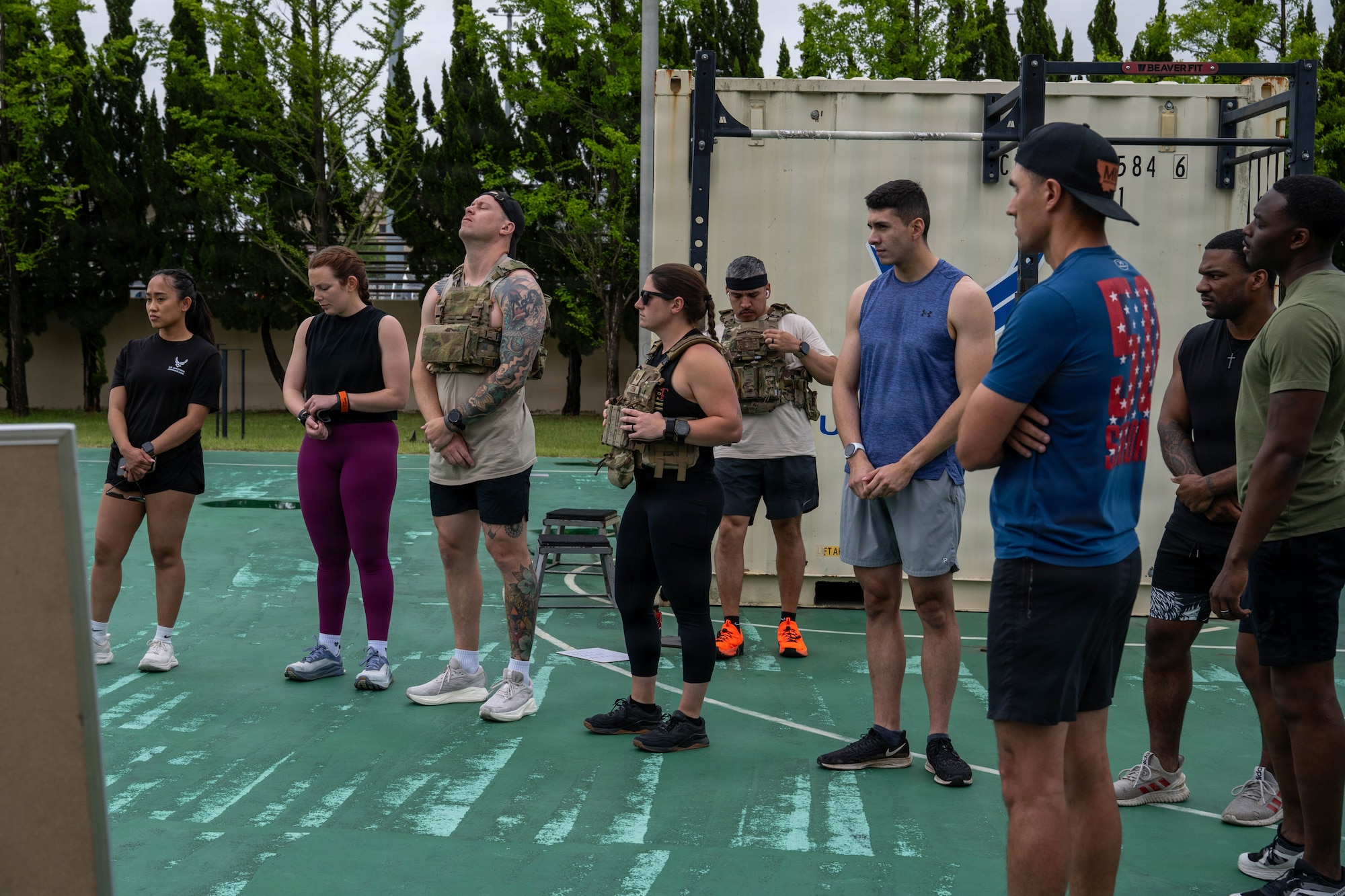 Airmen receive brief before starting challenge.