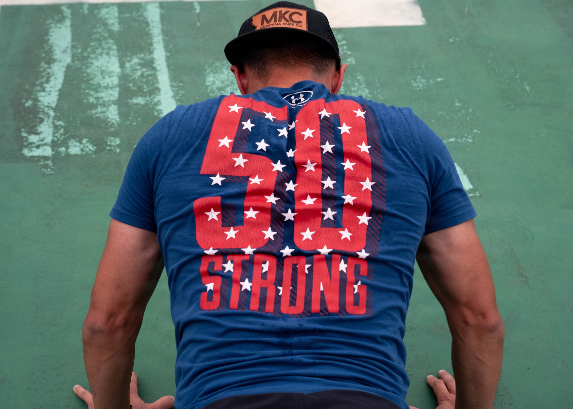 Airman does push-ups.