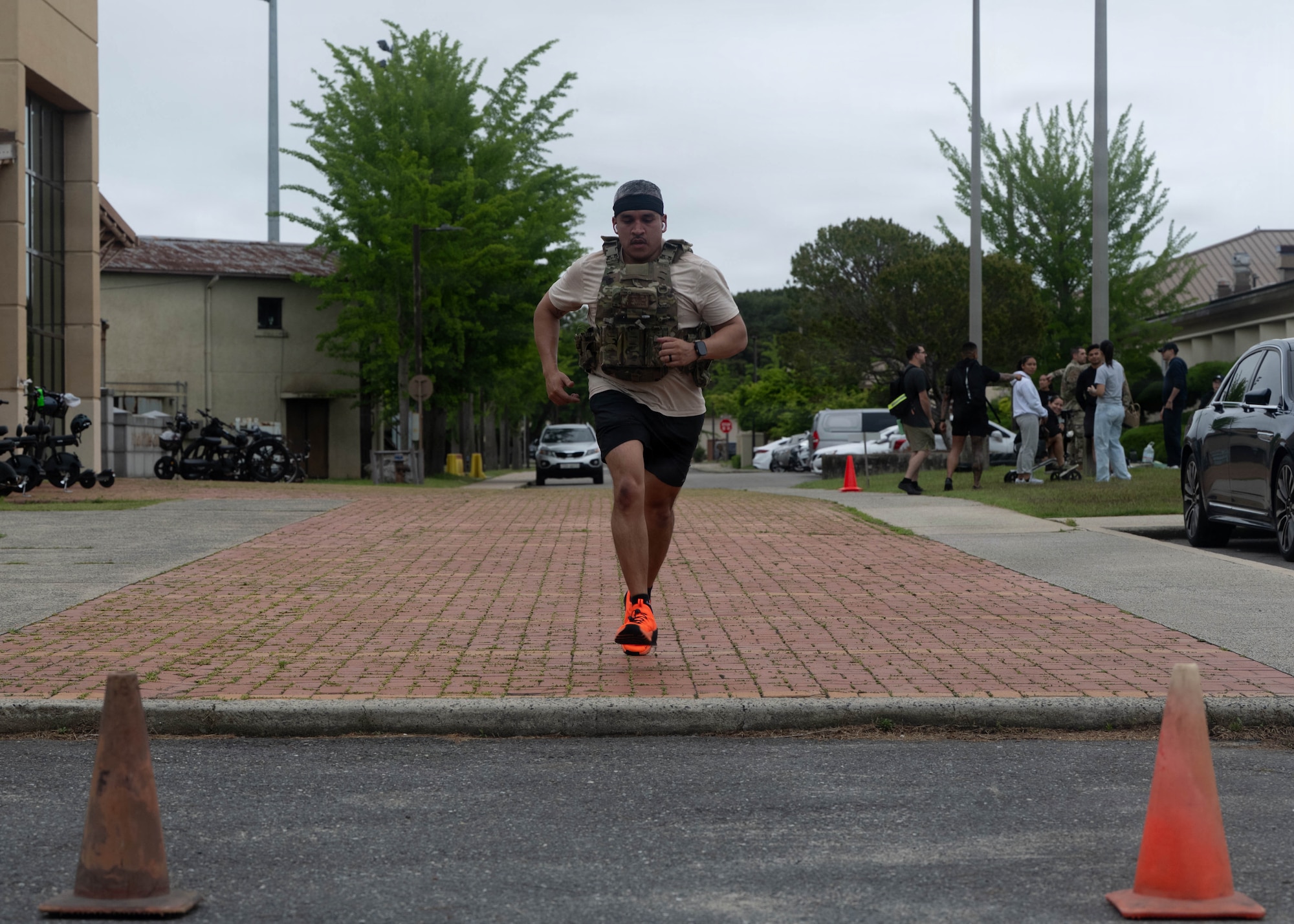Airman runs.