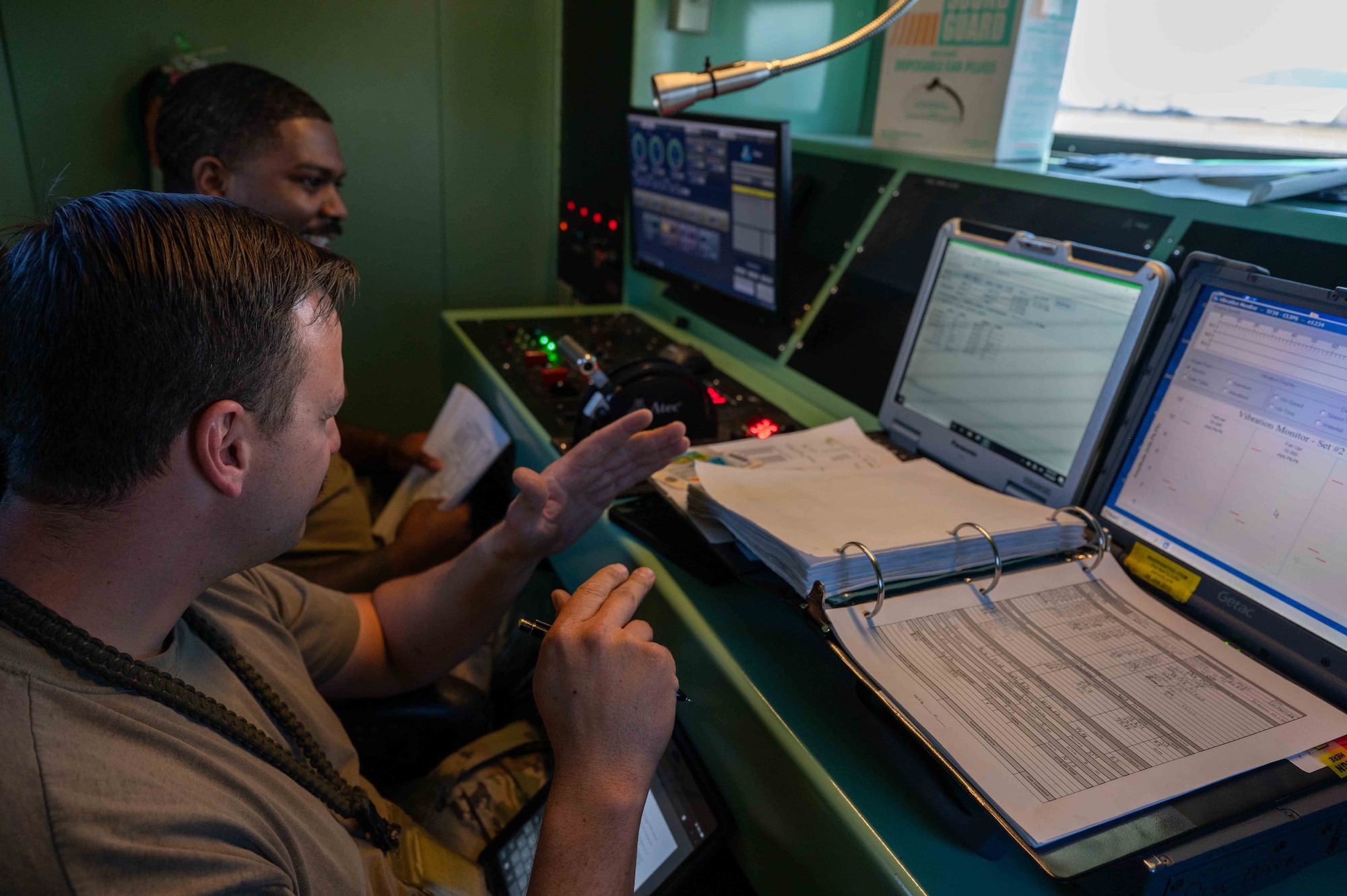 Airmen measure an A-10 engine performance.