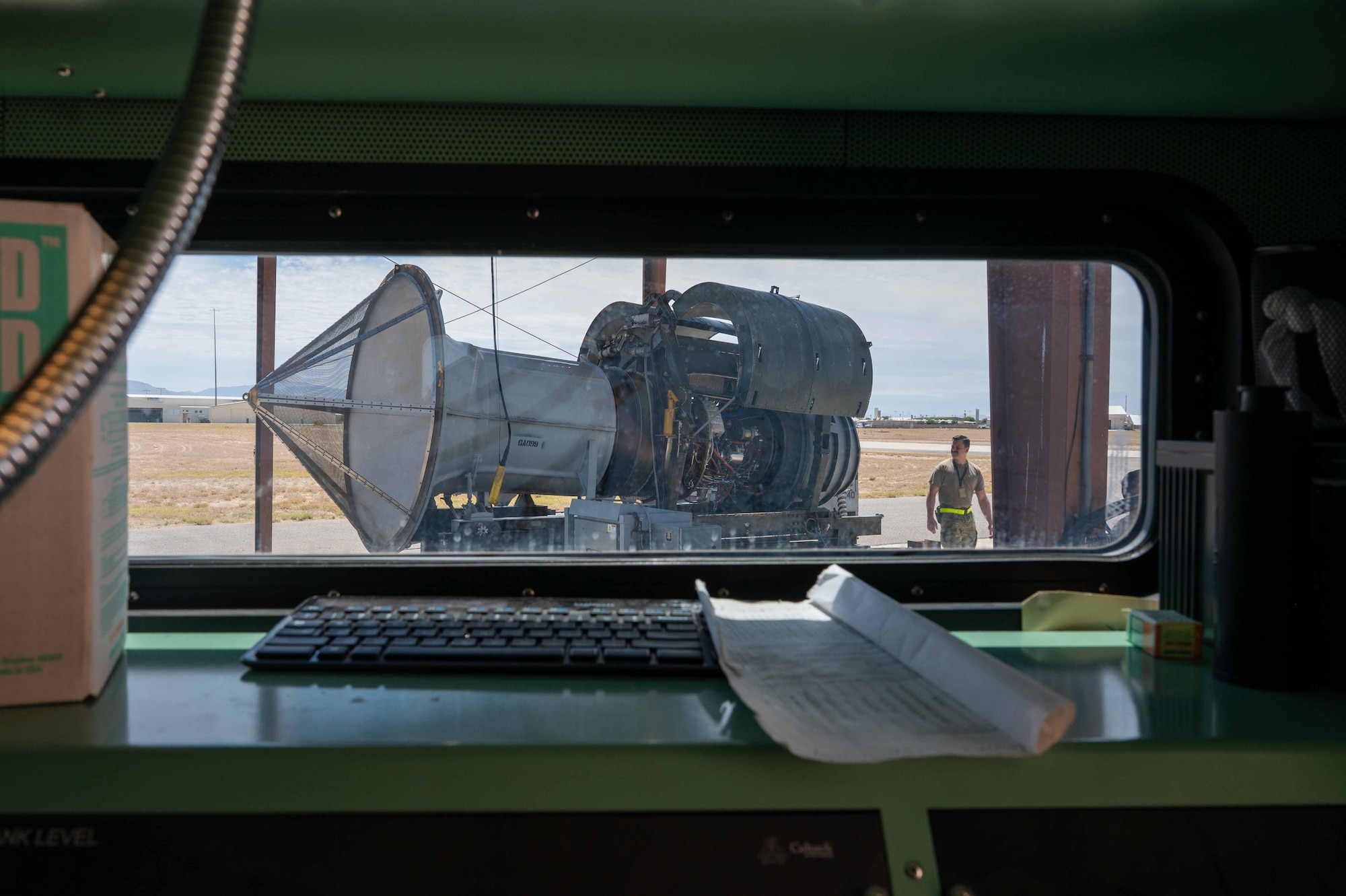 Airmen test the performance of a A-10 engine.