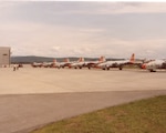 Photo of a  U.S. Air Force EB-57s, assigned to the Vermont Air National Guard, waiting on the runway in South Burlington, Vermont. The photo is used to provide historical context to the story, but does not feature the pilots described in the story.