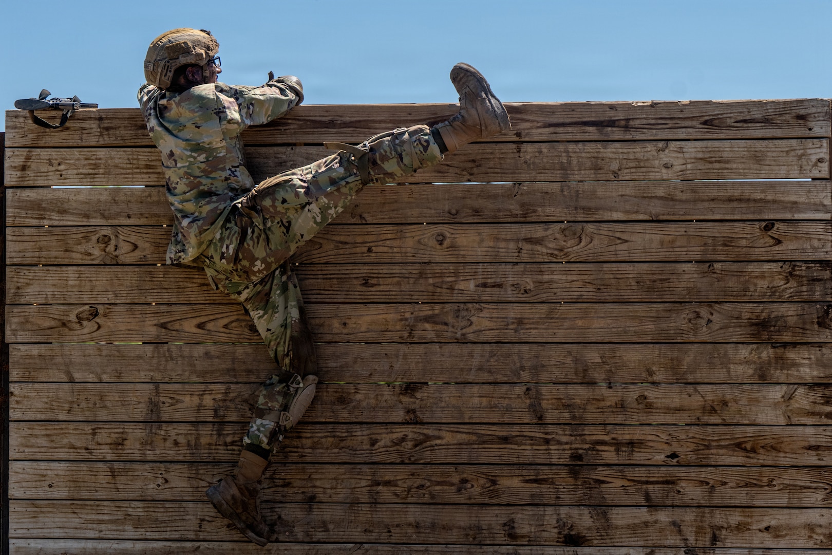 Defenders train over obstacles