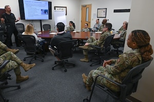 Airmen and civilians from the 377th Medical Group attend a disaster mental health training as part of the Sustainment Operations for Air Force Medical Service Response (SOAR) exercise at Kirtland Air Force Base.
