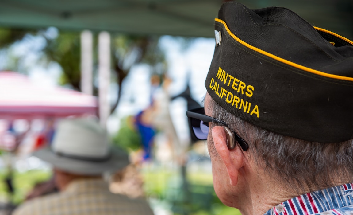 A local veteran attends a Memorial Day ceremony