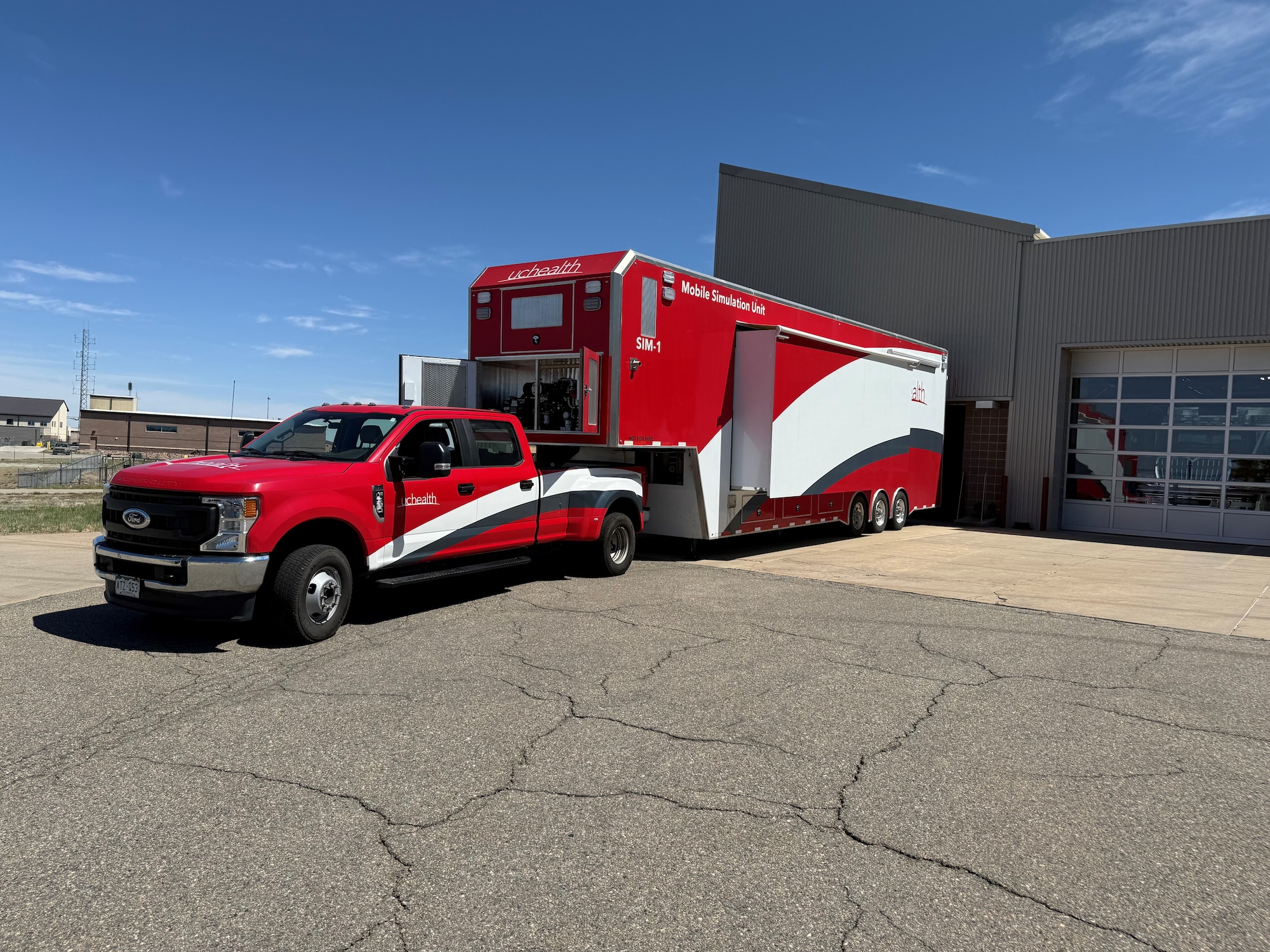 SimLab trailer sits outside fire station