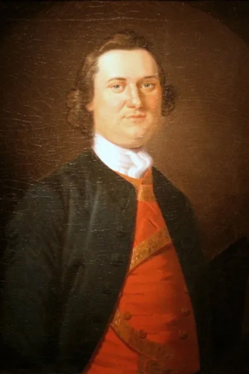 A painting depicting a man in colonial attire.