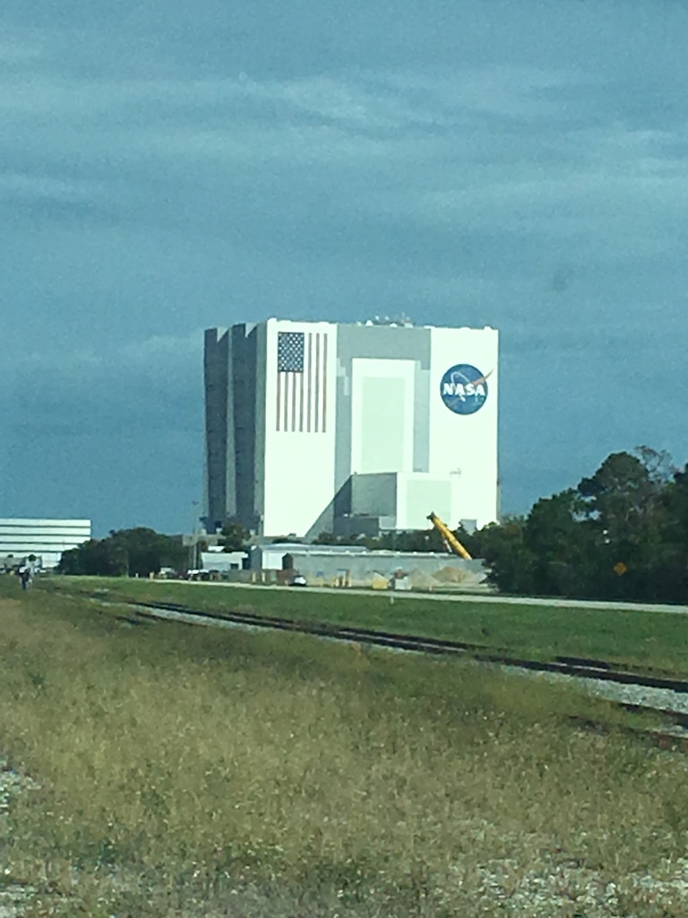 View of the railway system at NASA Kennedy Space Center in Cape Canaveral, Florida.