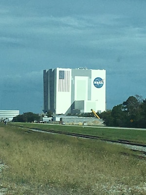 View of the railway system at NASA Kennedy Space Center in Cape Canaveral, Florida.
