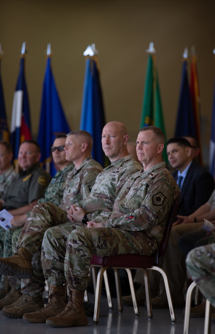 transfer of authority ceremony between the 101st Airborne Division (Air Assault) and the 1st Armored Division, at Fort Huachuca, Ariz., May 29, 2026. A transfer of authority ceremony is a ceremonial event that marks the official transition of operational control, responsibilities, and mission authority from an outgoing unit to an incoming unit. U.S. Northern Command is working side-by-side with the Department of Homeland Security and the U.S. Customs and Border Protection within narrowly defined authorities to provide unique military capabilities to protect the territorial integrity of the U.S. southern border. (Dept. of War photo by Spc. Anthony Opromolla)